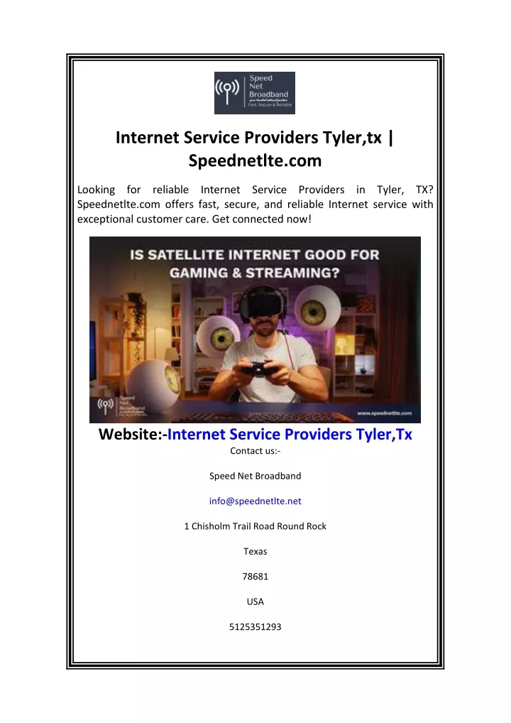 internet service providers tyler tx speednetlte