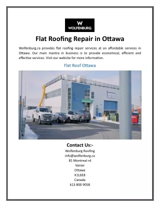 Flat Roofing Repair in Ottawa