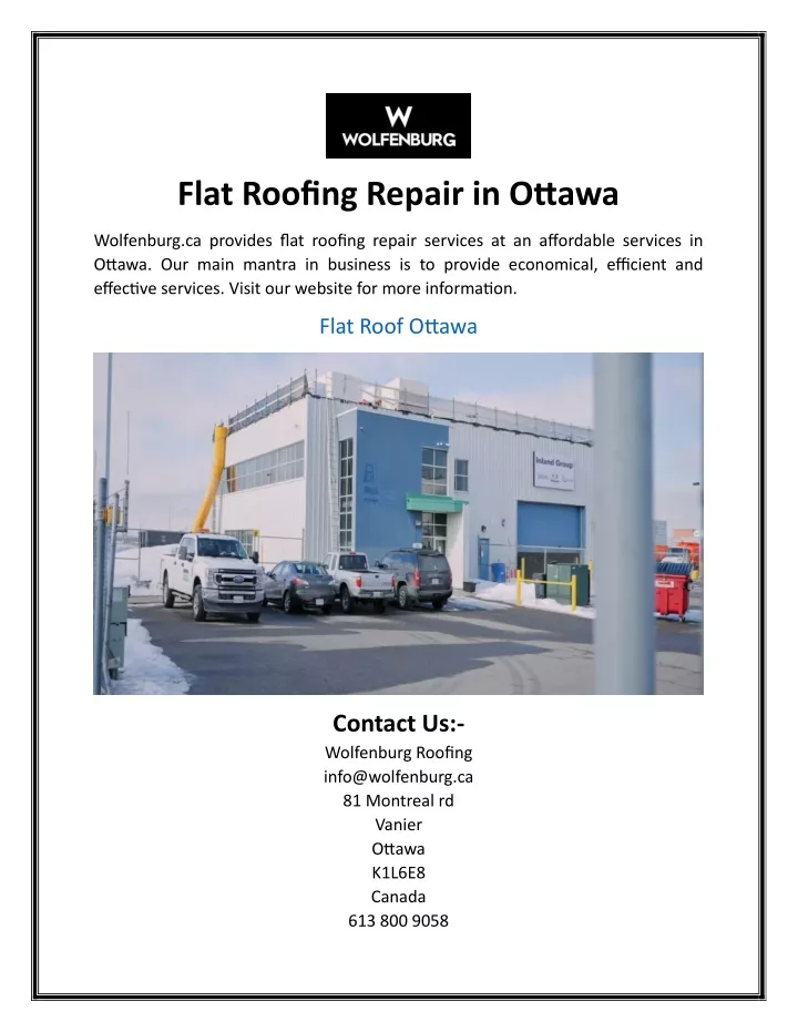 flat roofing repair in ottawa