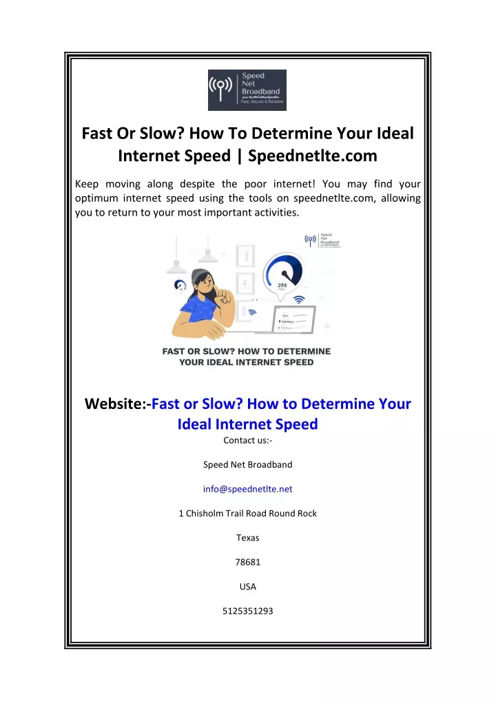 fast or slow how to determine your ideal internet