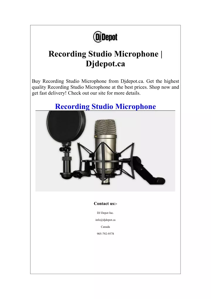 recording studio microphone djdepot ca