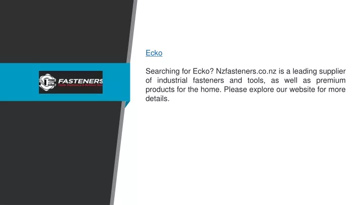 ecko searching for ecko nzfasteners