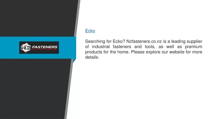 ecko searching for ecko nzfasteners