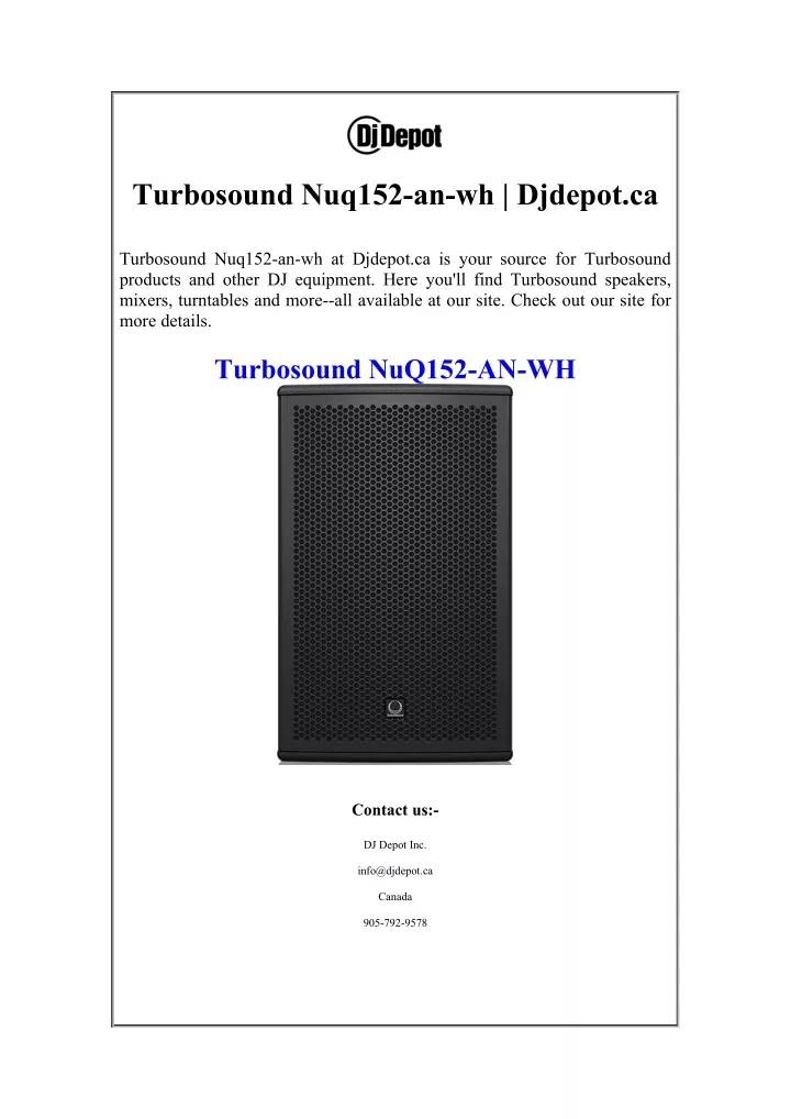 turbosound nuq152 an wh djdepot ca