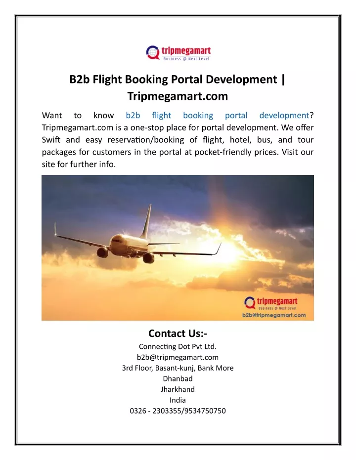 b2b flight booking portal development