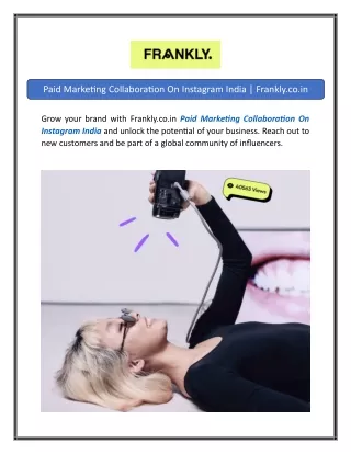 Paid Marketing Collaboration On Instagram India Frankly.co.in