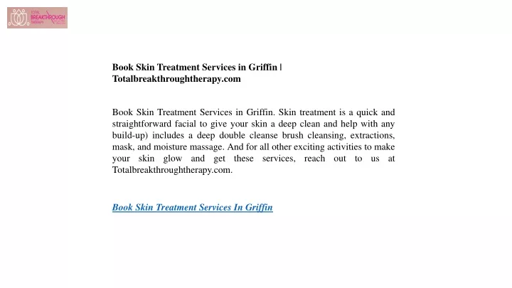 book skin treatment services in griffin