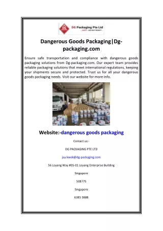 Dangerous Goods Packaging Dg-packaging.com
