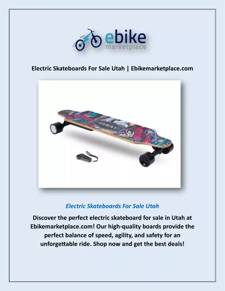 electric skateboards for sale utah