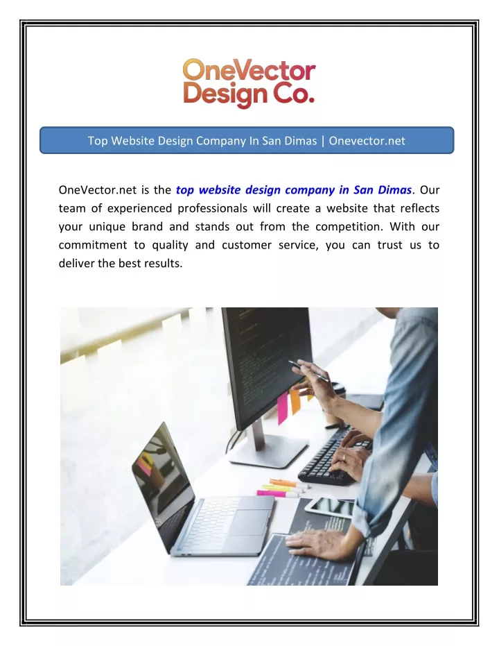 top website design company in san dimas onevector