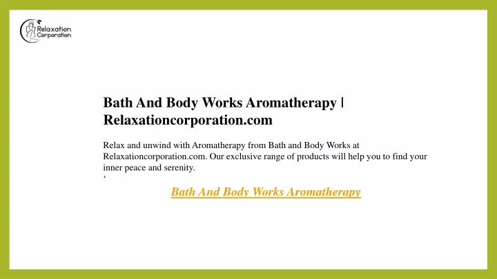bath and body works aromatherapy