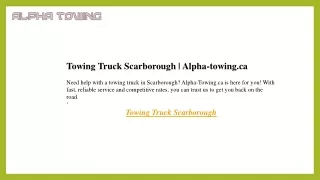 Towing Truck Scarborough  Alpha-towing.ca