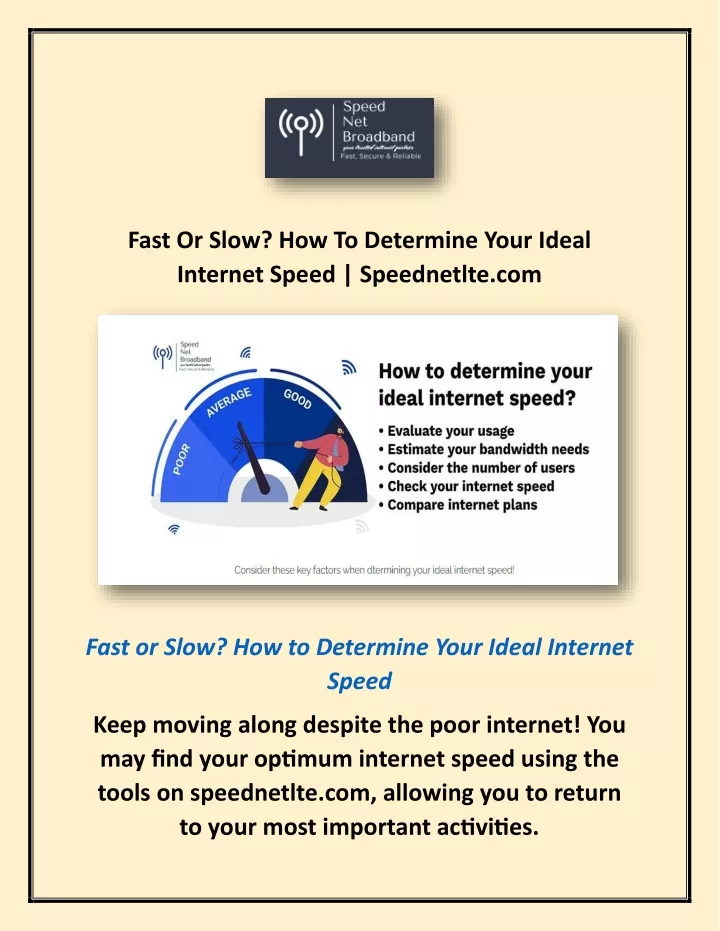 fast or slow how to determine your ideal internet