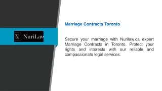 Marriage Contracts Toronto  Nurilaw.ca
