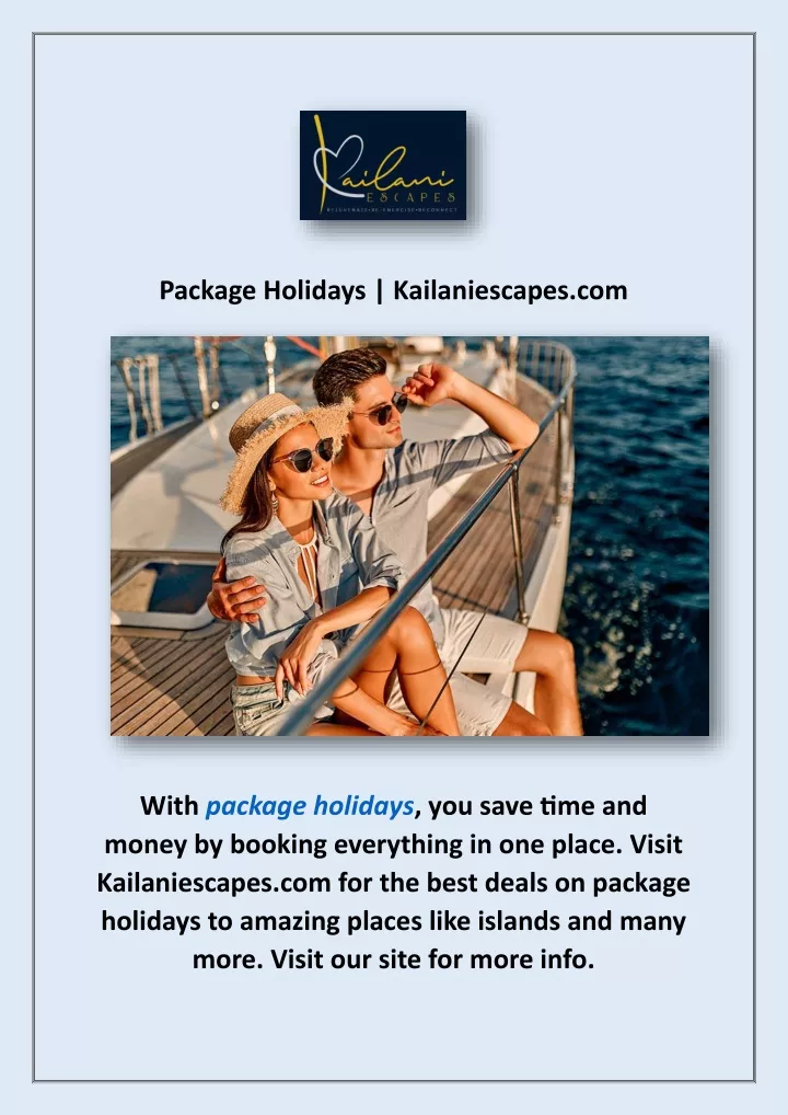 package holidays kailaniescapes com