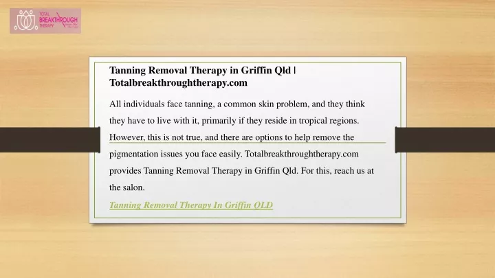 tanning removal therapy in griffin