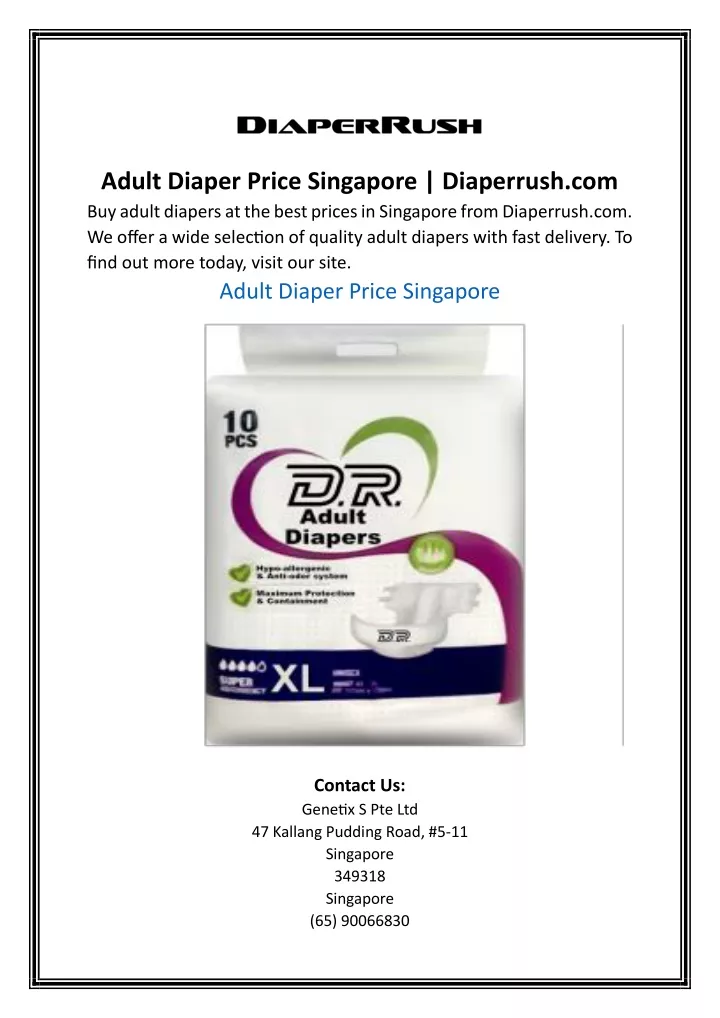 adult diaper price singapore diaperrush