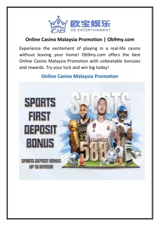 Online Casino Malaysia Promotion Ob9my.com