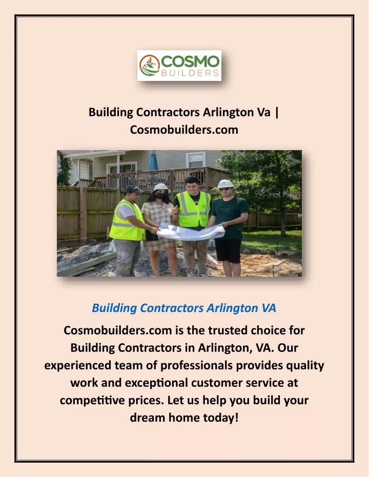 building contractors arlington va cosmobuilders