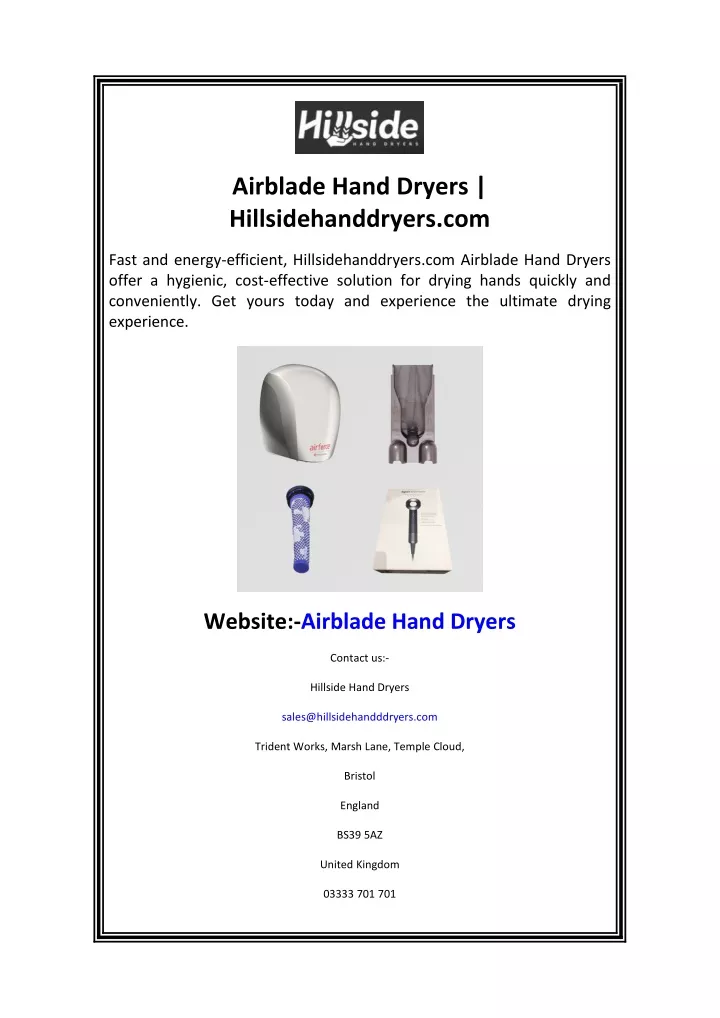 airblade hand dryers hillsidehanddryers com