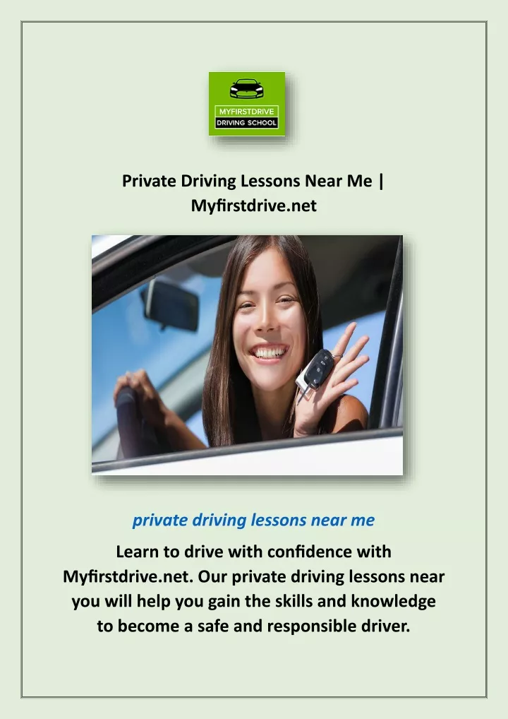 private driving lessons near me myfirstdrive net