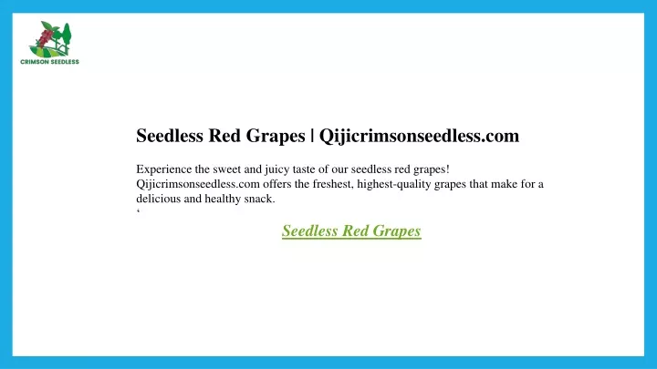 seedless red grapes qijicrimsonseedless