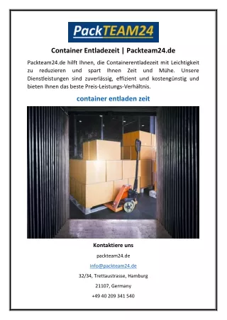 Container Entladezeit Packteam24.de