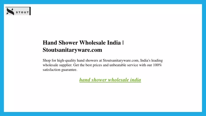 hand shower wholesale india stoutsanitaryware