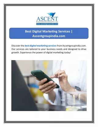Best Digital Marketing Services | Ascentgroupindia.com