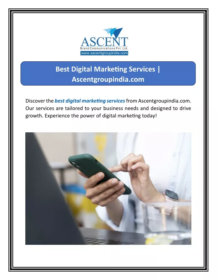 best digital marketing services ascentgroupindia