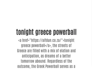 tonight greece powerball