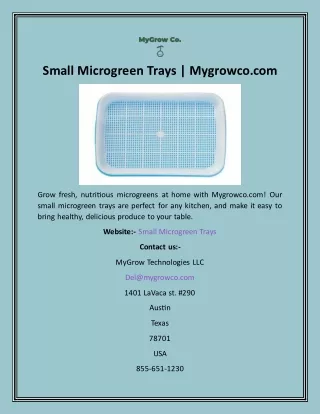 Small Microgreen Trays  Mygrowco