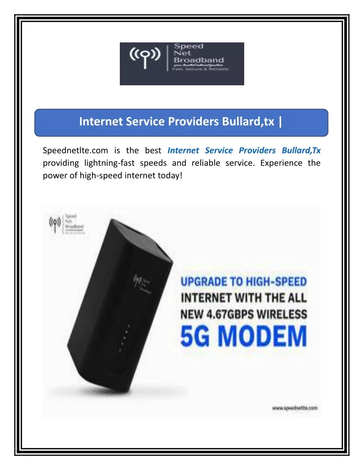 internet service providers bullard tx speednetlte