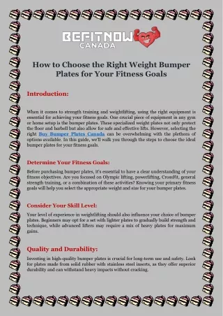 How to Choose the Right Weight Bumper Plates for Your Fitness Goals