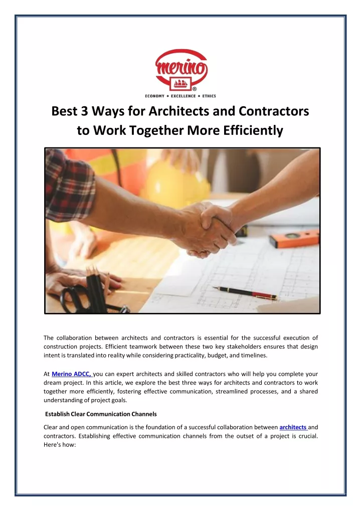 best 3 ways for architects and contractors to work together more efficiently