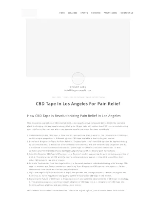 CBD Tape In Los Angeles For Pain Relief