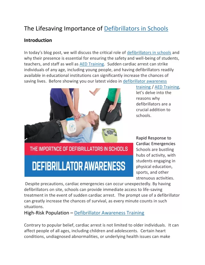the lifesaving importance of defibrillators