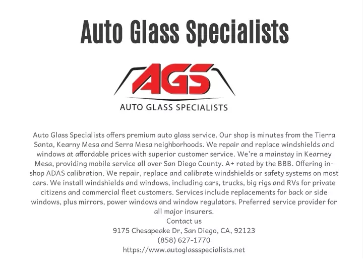 auto glass specialists