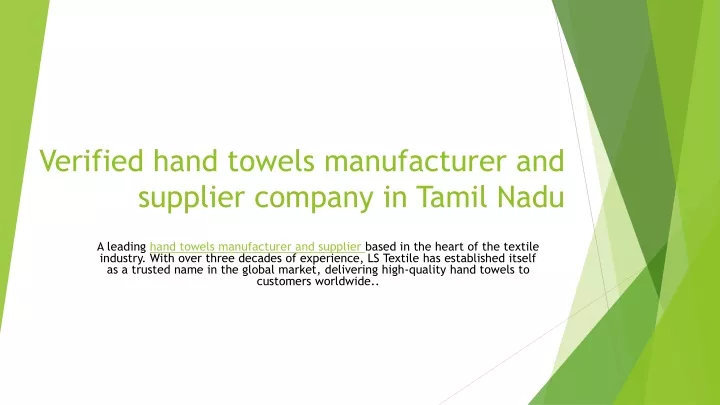 verified hand towels manufacturer and supplier company in tamil nadu