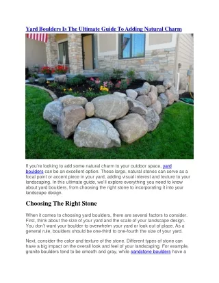 Yard Boulders Is The Ultimate Guide To Adding Natural Charm
