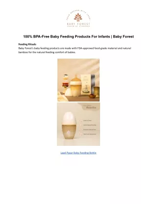 100% BPA-Free Baby Feeding Products For Infants Baby Forest