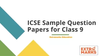 ICSE Class 9 Sample Question Papers for 2023 - 2024 Exam