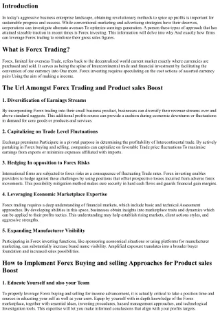 Boost Your Sales with Forex Trading: A Win-Win Strategy for Businesses