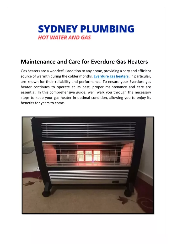 maintenance and care for everdure gas heaters