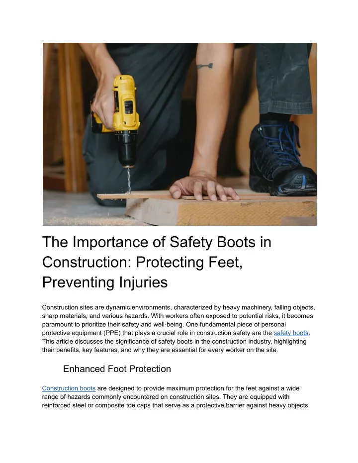 the importance of safety boots in construction