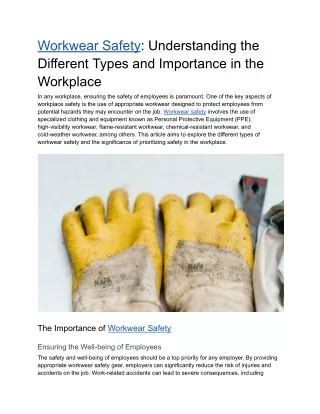 workwear safety understanding the different types