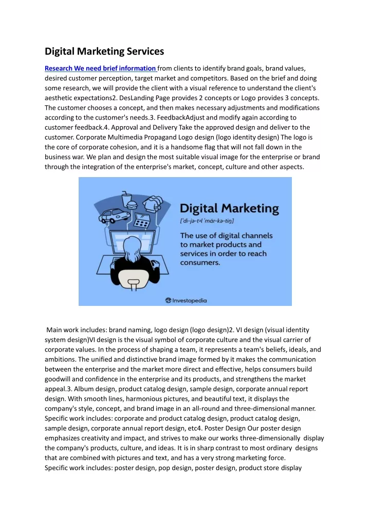 digital marketing services research we need brief