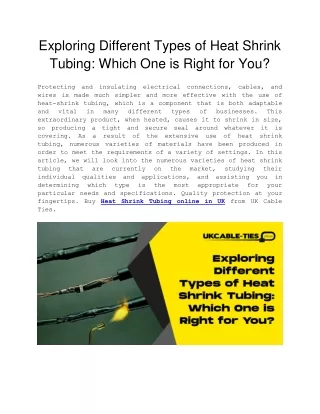 Exploring Different Types of Heat Shrink Tubing