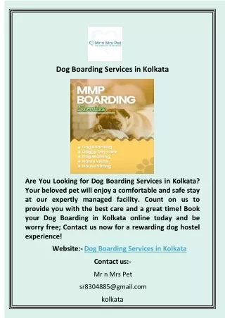 Dog Boarding Services in Kolkata
