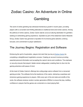 Zodiac Casino_ An Adventure in Online Gambling